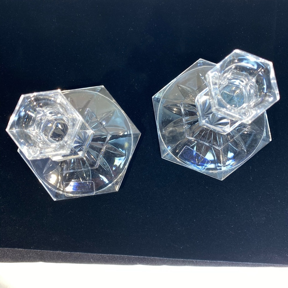 2 Towle 24% Lead Crystal 3” Tall Candlesticks - Picture 5 of 6